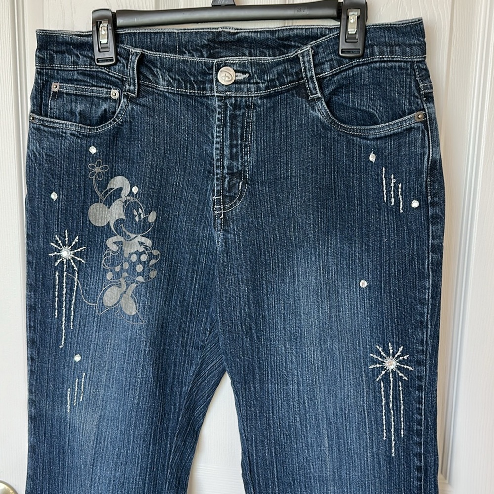 Disney Women's Dark Blue Straight Leg Jeans - Picture 2 of 16